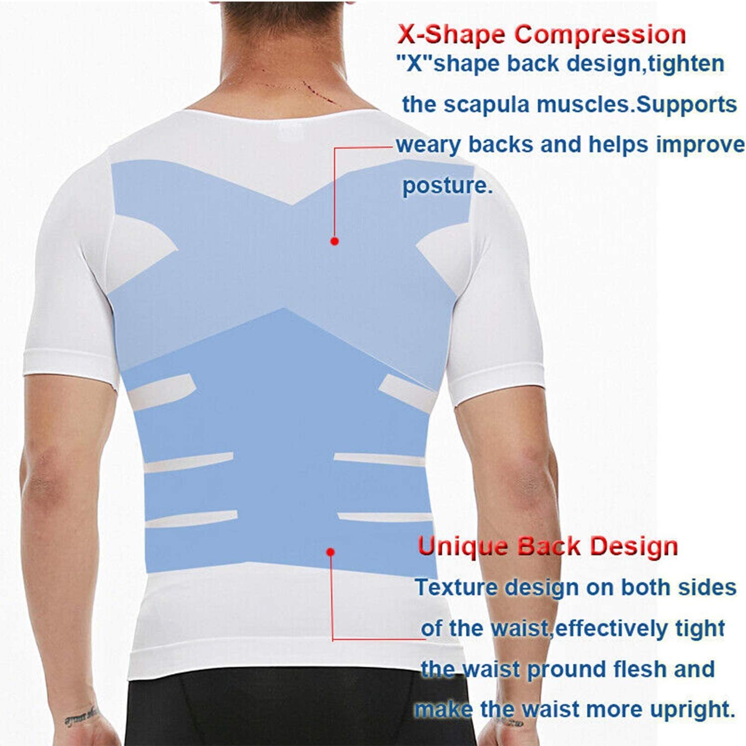 Gynecomastia Compression T-Shirts for Men Slimming Undershirt Body Shaper Top