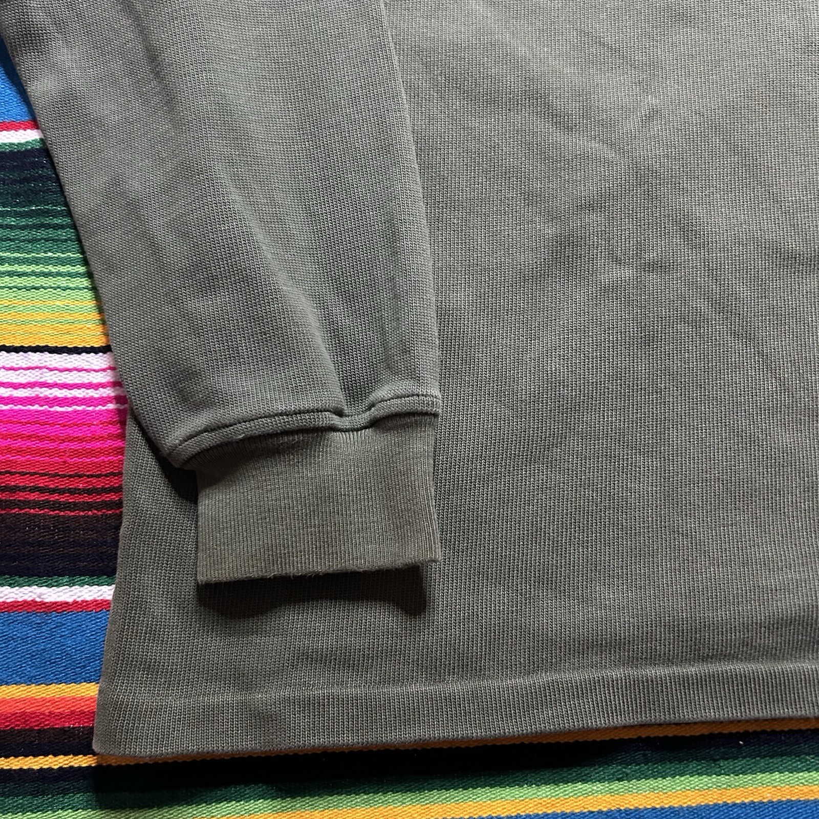 Polo Ralph Lauren 1/2 Zip Rugby Shirt Large Corduroy Collar Long Sleeve Pockets