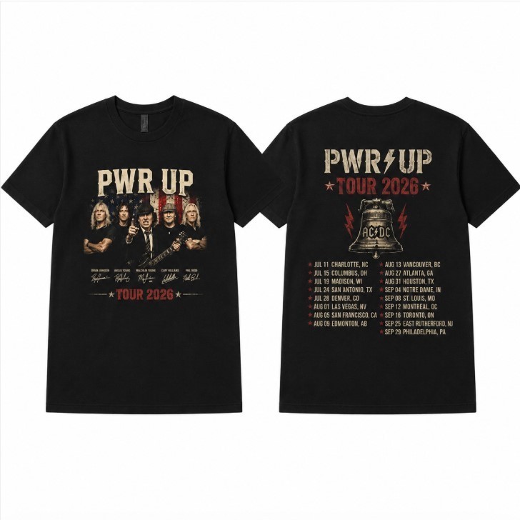 SO HOT !! AC DC PWR UP Tour 2026 Front Back T-shirt SD33