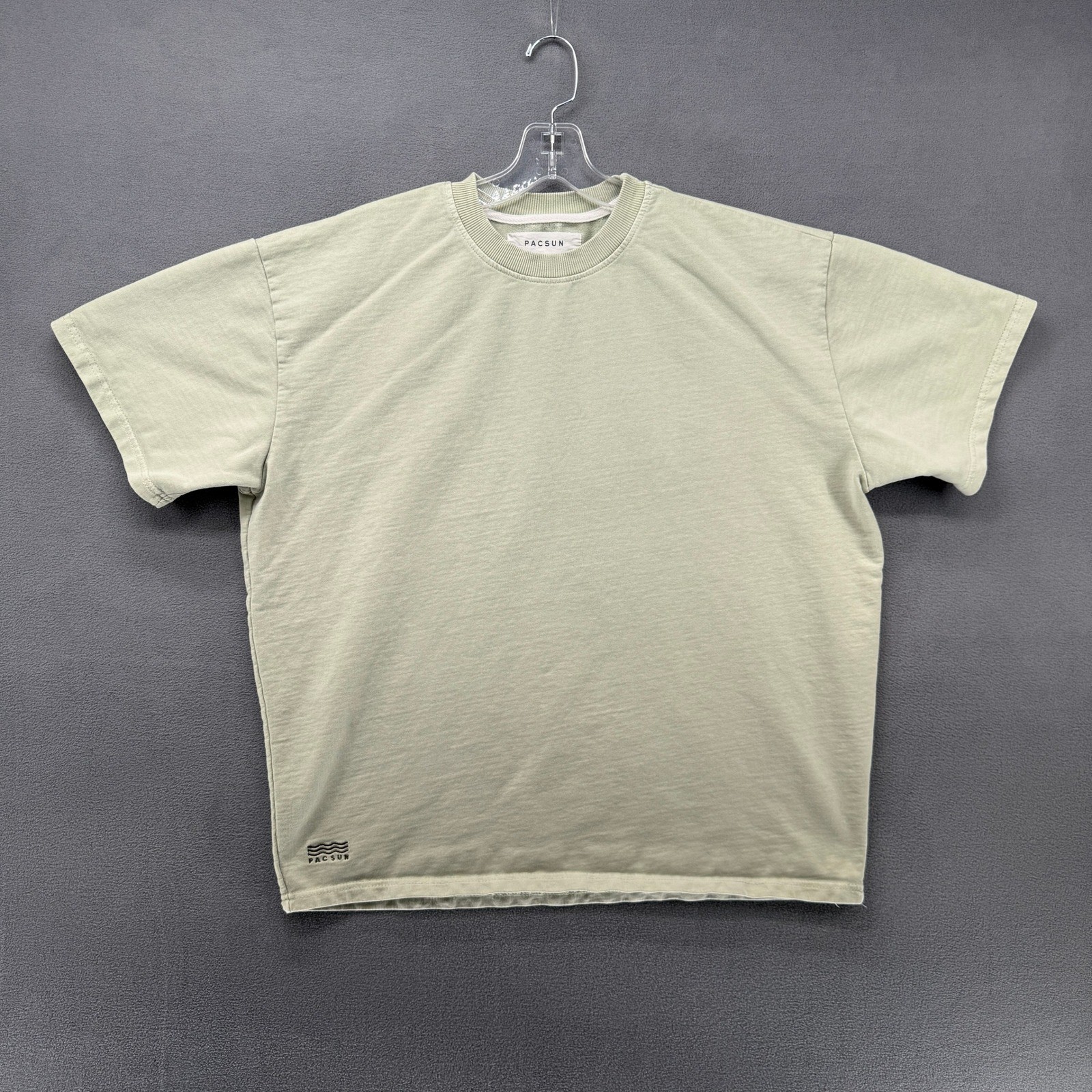 PacSun Mens Sage Green Crew Neck T Shirt Size M Short Sleeve Basic Casual