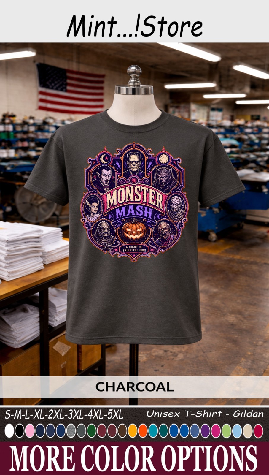 Classic Horror Monsters Halloween Shirt, Vintage Spooky Unisex Tee