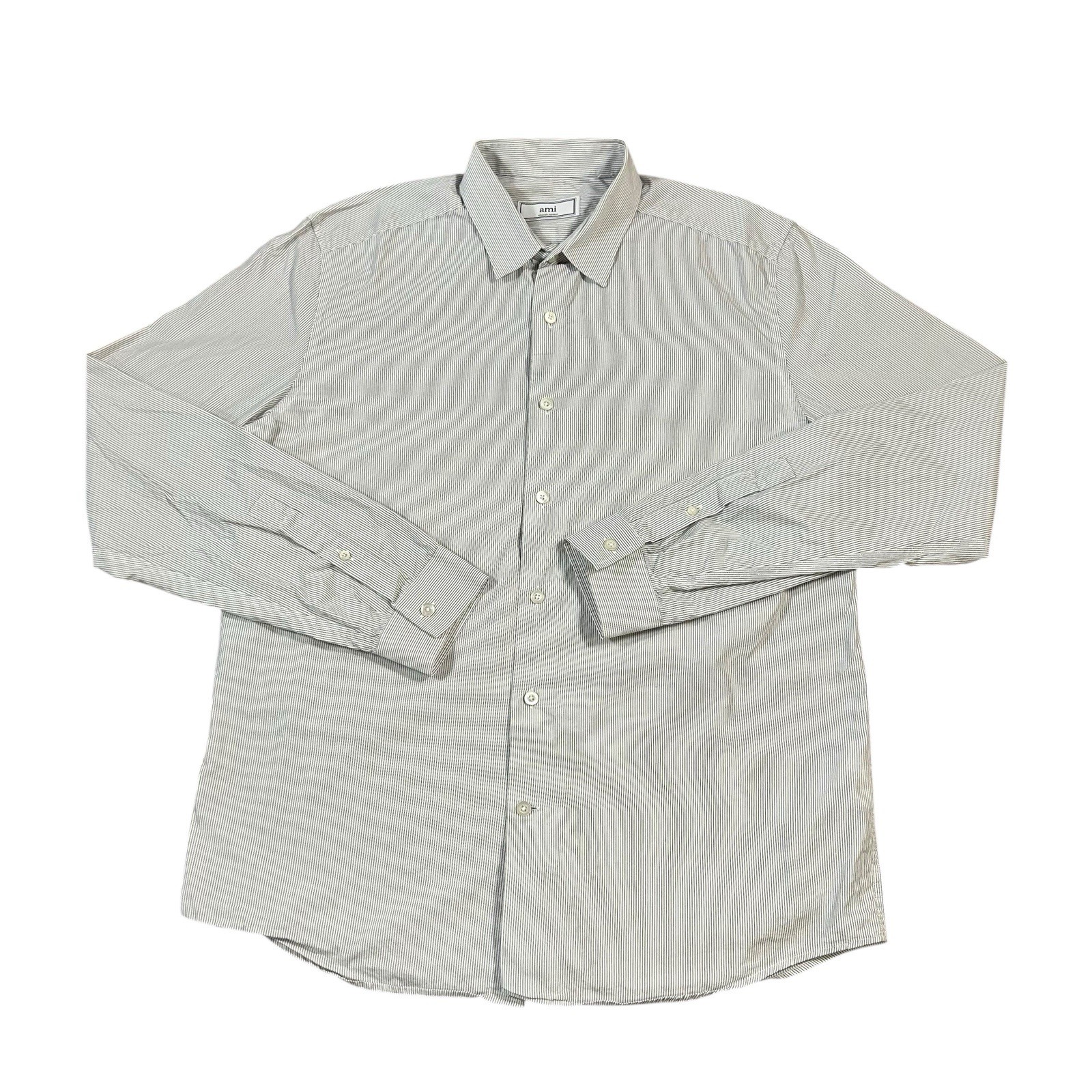AMI Alexandre Mattiussi Button-Up Stripe Shirt Long Sleeve Men’s 42 22×28.5