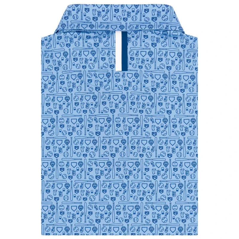 Rhoback Pauly Mont Performance Polo Clear Blue Shoal Mens Golf Stretch Fit