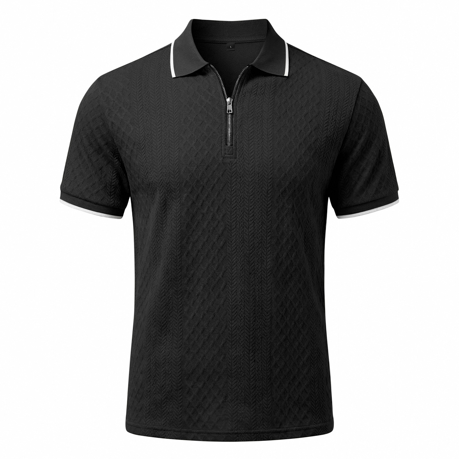 Summer Retro Loose Zipper Lapel Polo Shirt