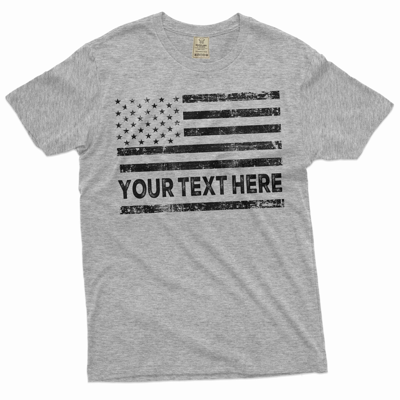 Custom USA Flag Add your Text T-shirt Personalized Customizable Patriotic Shirts