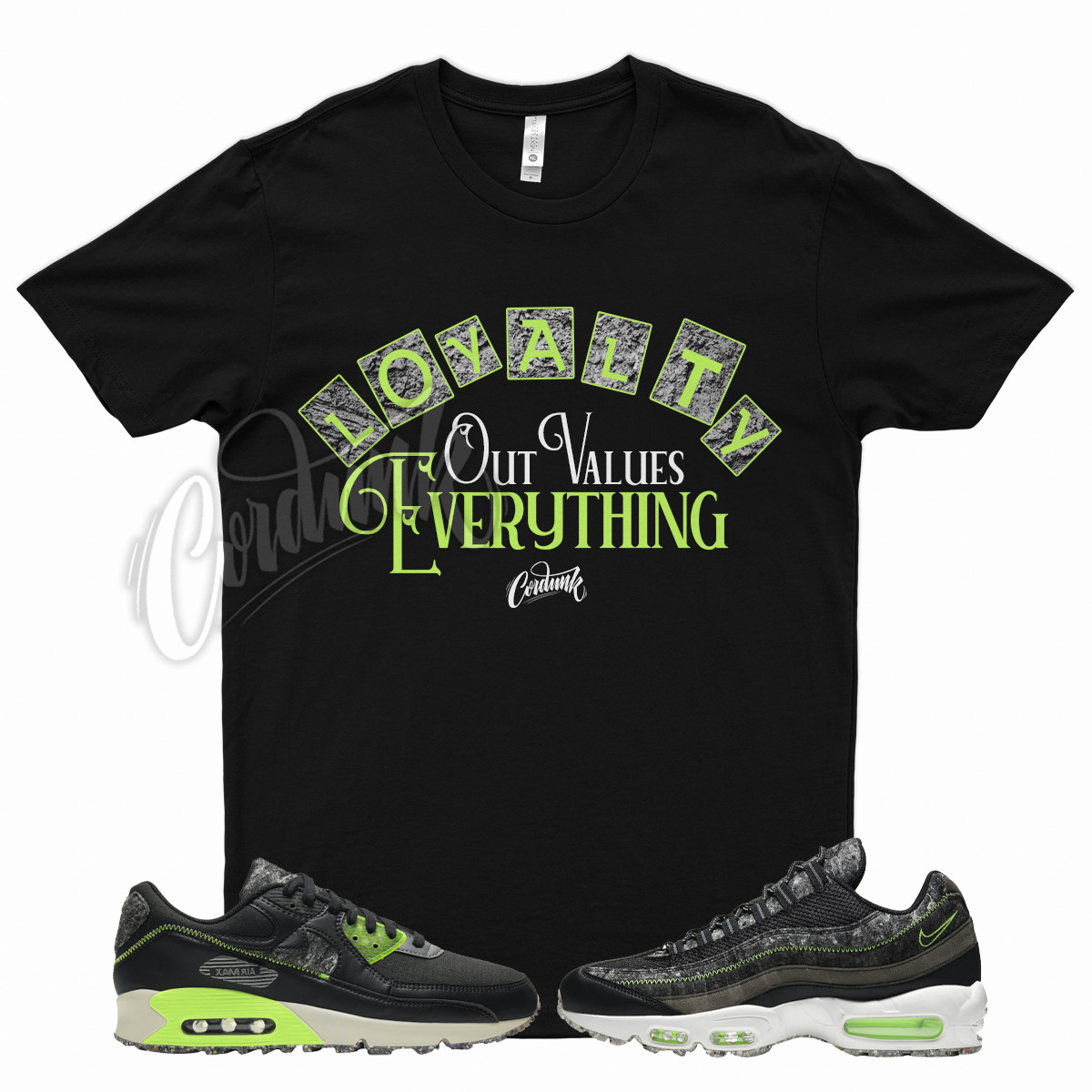 LOYALTY T Shirt for N Air Zoom M2Z2 Electric Green Max 95 90 Volt Neon 4