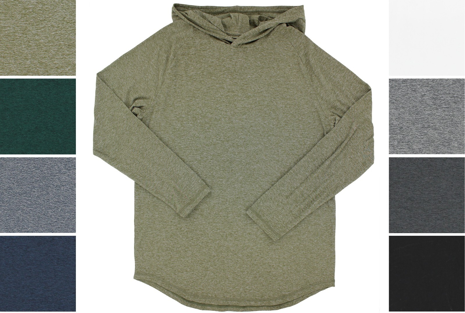 True Classic Men’s Hooded T-Shirt, Long Sleeve Lightweight Stretch Heathered Tee