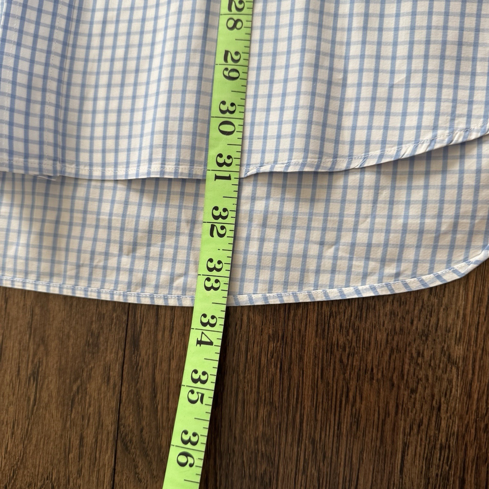 Charles Tyrwhitt Men’s 16 33 Blue White Checked Dress Shirt 41/84cm French Cuff