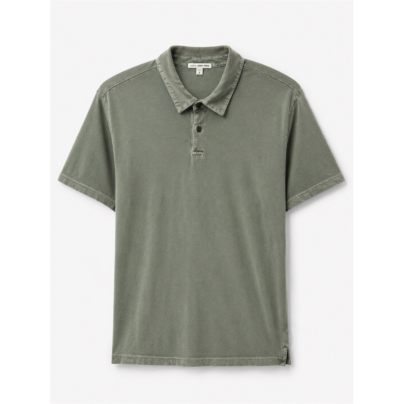 James Perse Standard Polo Shirt XXL Olive Garment Dyed Cotton Preppy Classic