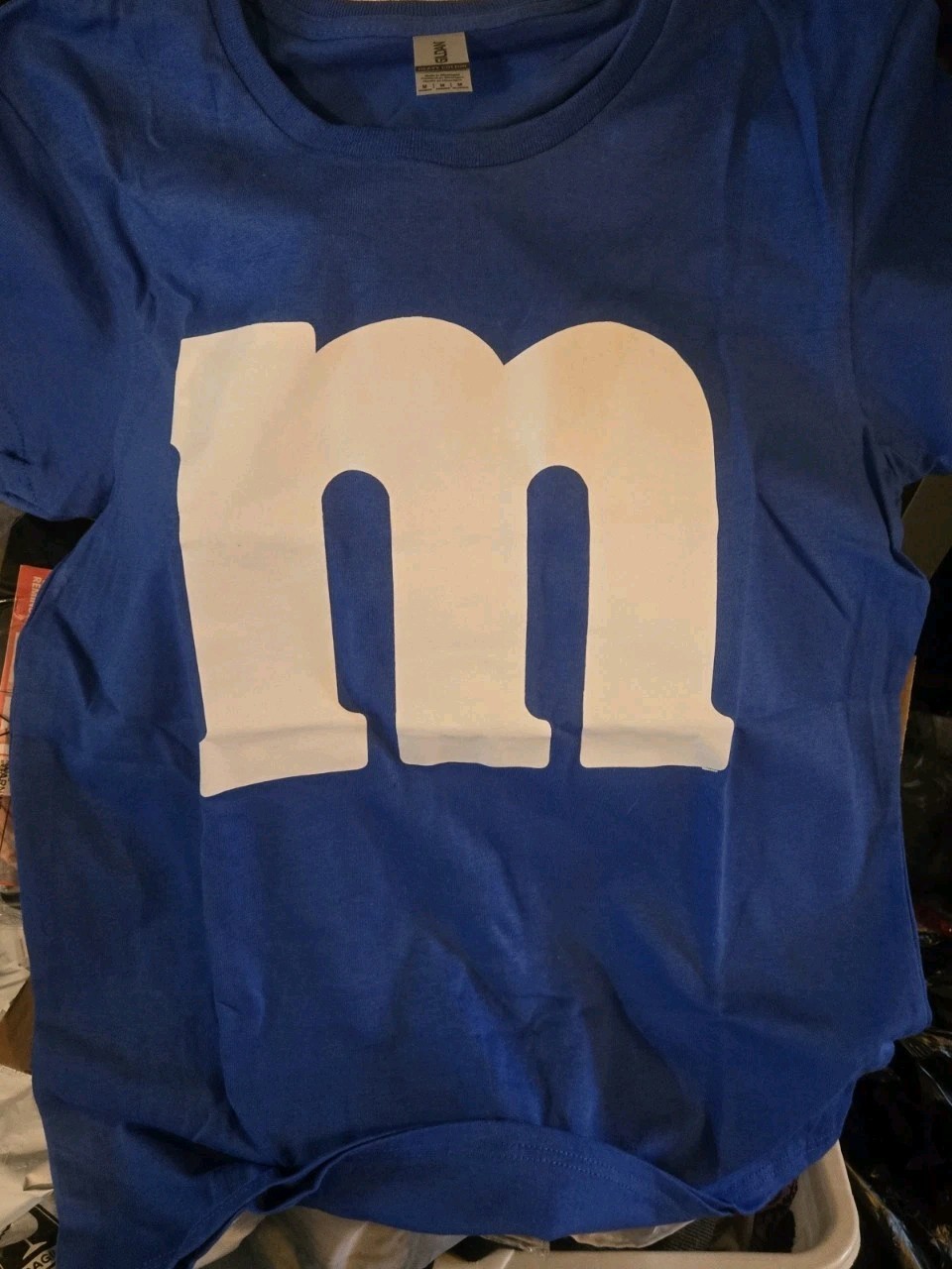 M & M Costume Group Matching Halloween Shirt Gilden Blue Medium Heavy Cosplay