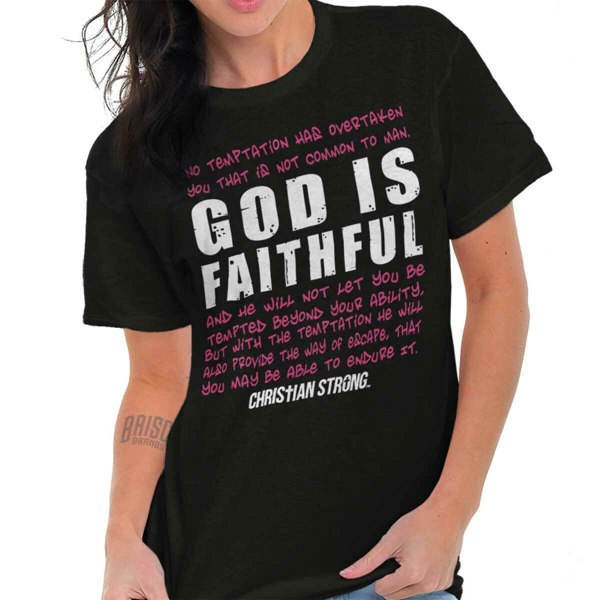 God Is Faithful Christian Religious Christ Adult Short Sleeve Crewneck Tee