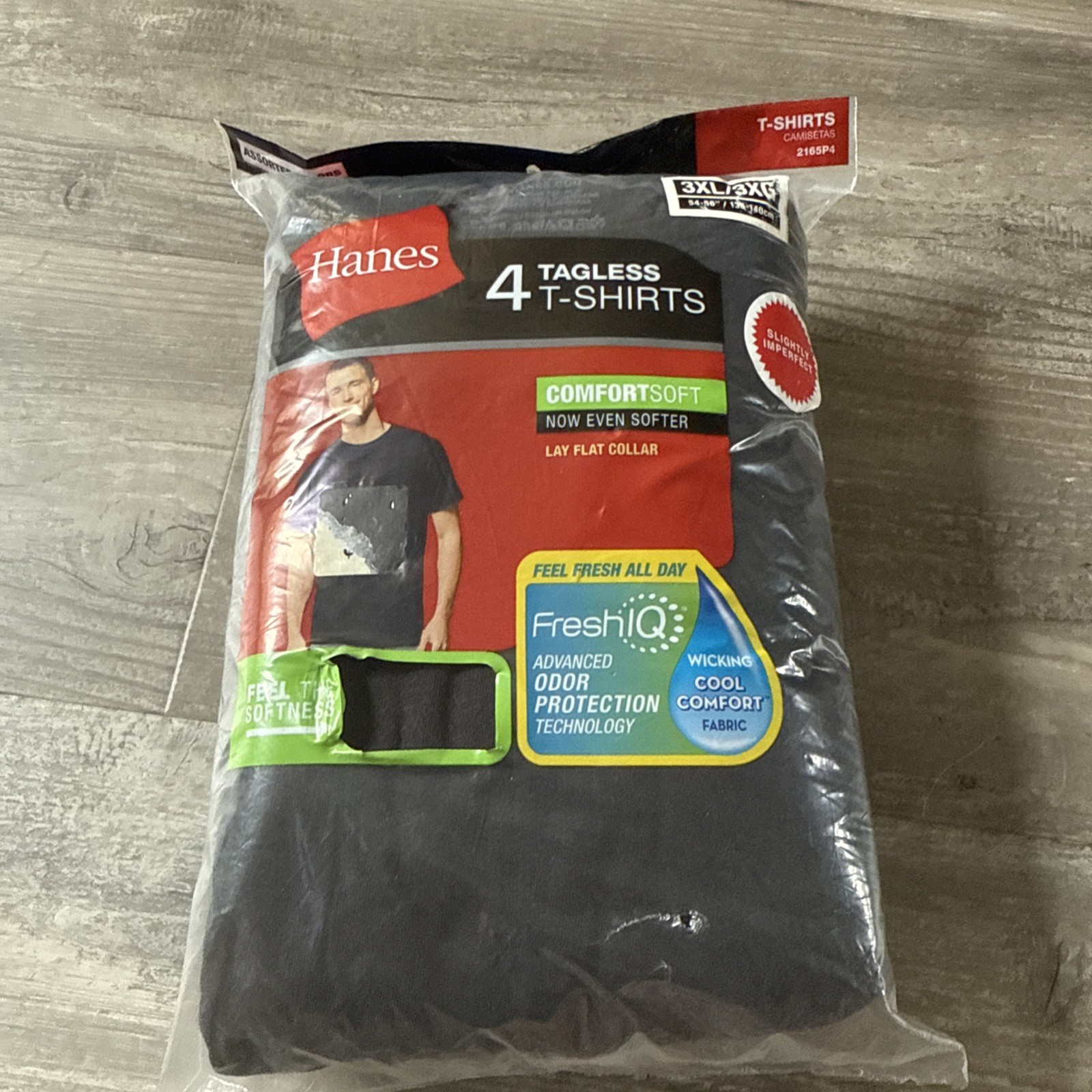 Men’s Hanes ComfortSoft Black Crew Neck Short Sleeve T-shirt SIZE 3X IMPERFECT