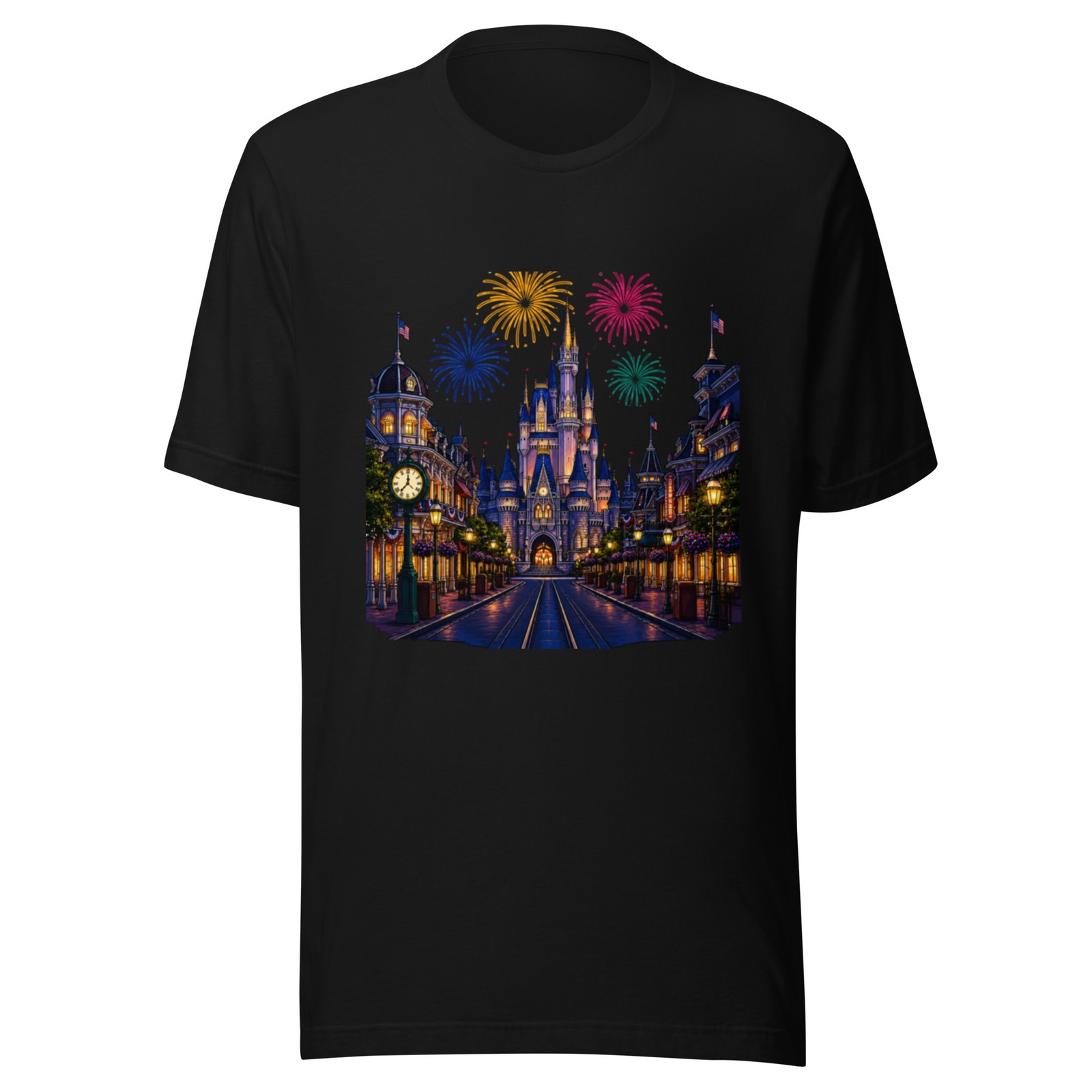 Magic Kingdom Disney World Castle Fireworks Shirt Vacation Tee