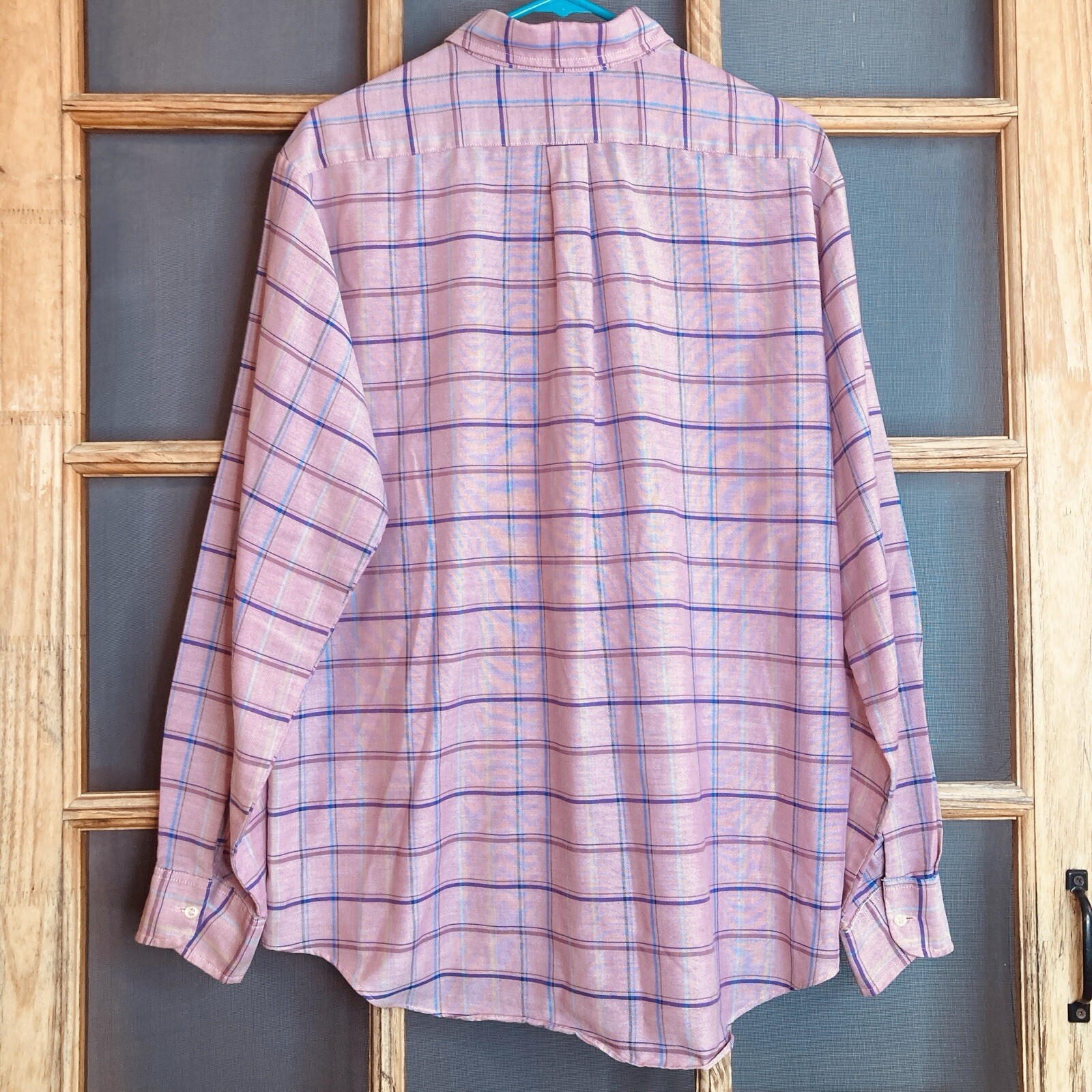 Honors Men’s Purple Pink Plaid Shirt Size L, 23×30, Made in USA