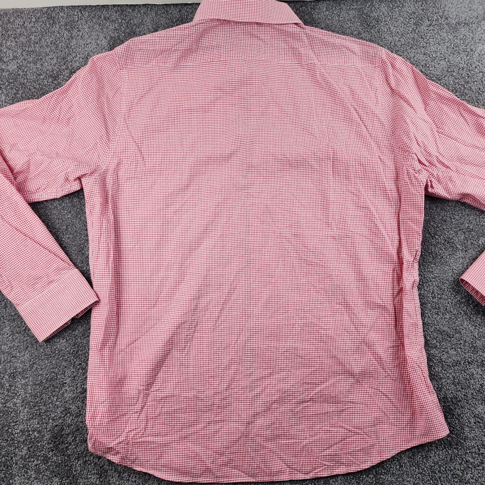 Original Penguin Button Down Shirt Mens 16 34/35 Red Gingham Heritage Slim Fit