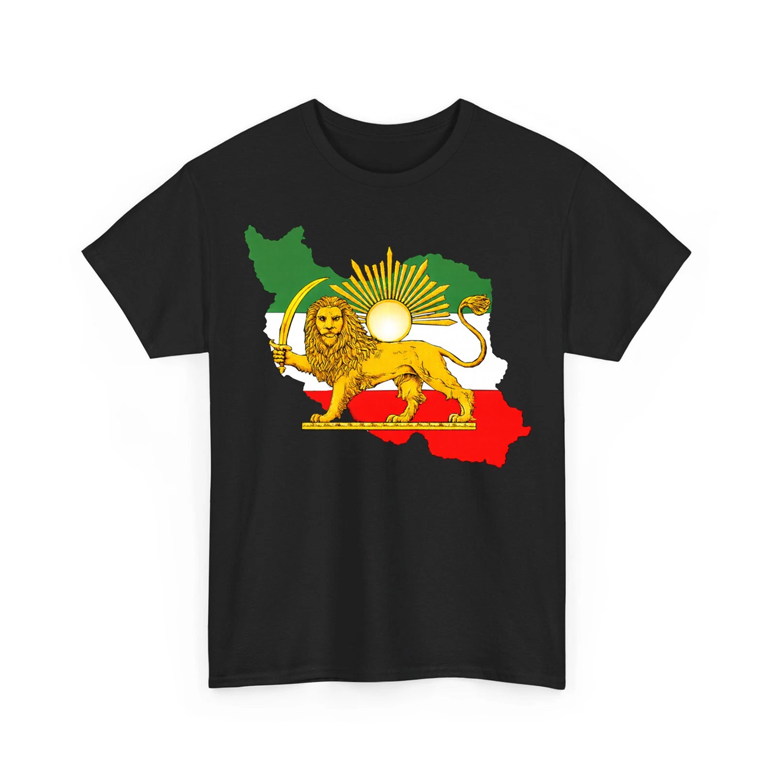 Iran Flag with Lion and Sun Emblem, MAKE IRAN GREAT AGAIN, Persian Heritage Tee