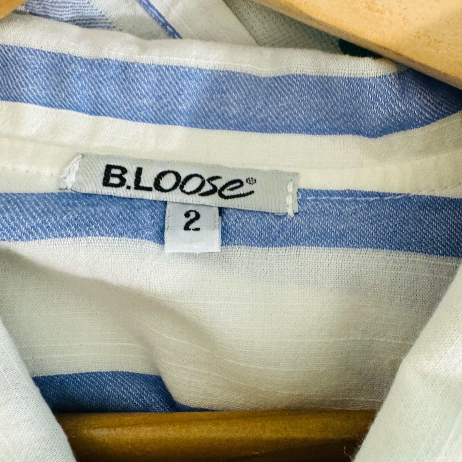 B.Loose Greece Men Blue Oversized Toggle Up Long sleeves Shirt Size XL Stripe