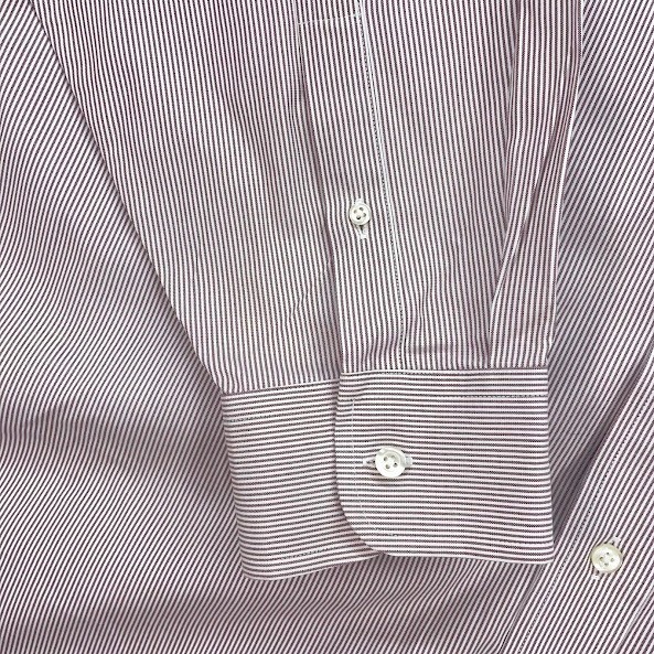 Roundtree & Yorke Gold Label Button Down Shirt Mens 18.5 Striped Puce