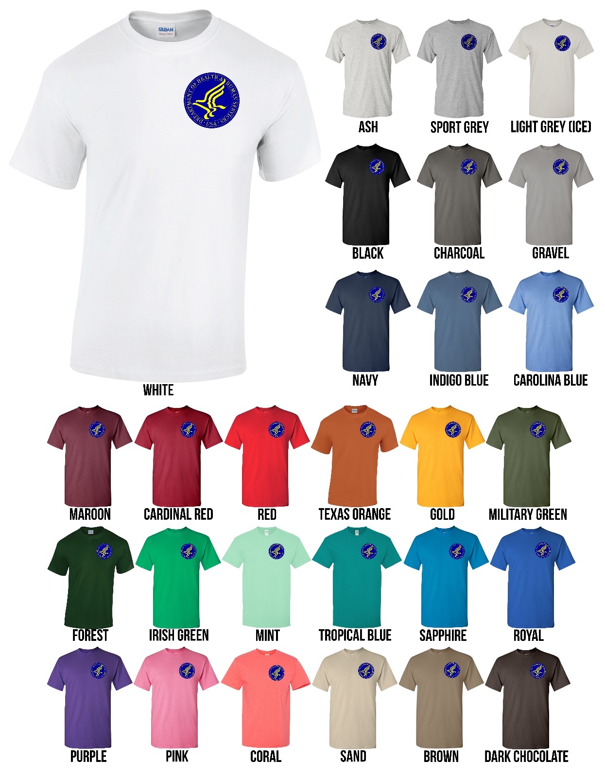 US Department of Health and Human Services HHS Seal T-Shirt – NEW