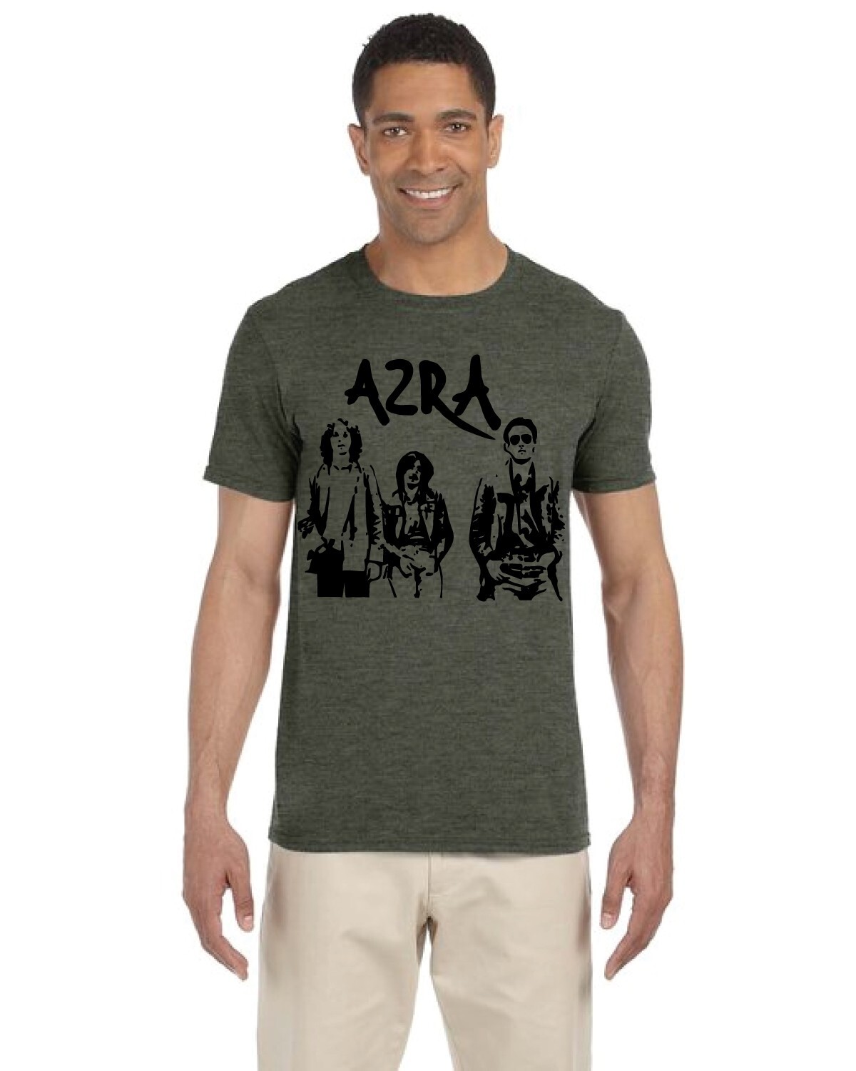 Azra Shirt (Green T-Shirt With Azra Band Logo and Members, Size L)