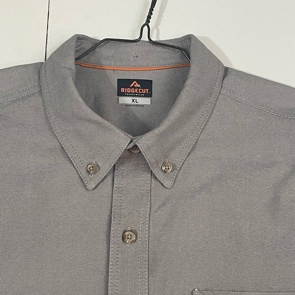 Men’s Classic Gray Heavyweight Button-Down Shirt by Ridgecut Tough Wear