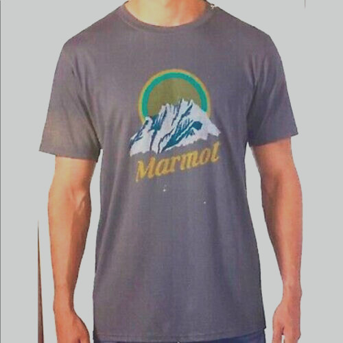 MARMOT MEN’ ORGANIC REGULAR FIT COTTON T-SHIRT (CHARCOAL, XL) NWT