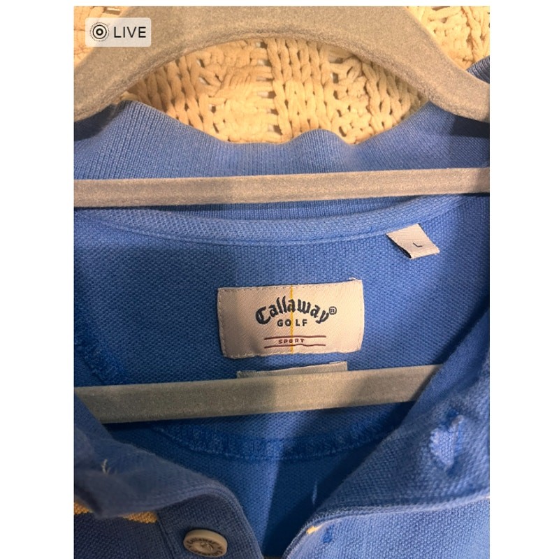 Callaway Men’s Blue Striped Performance Polo Golf Shirt