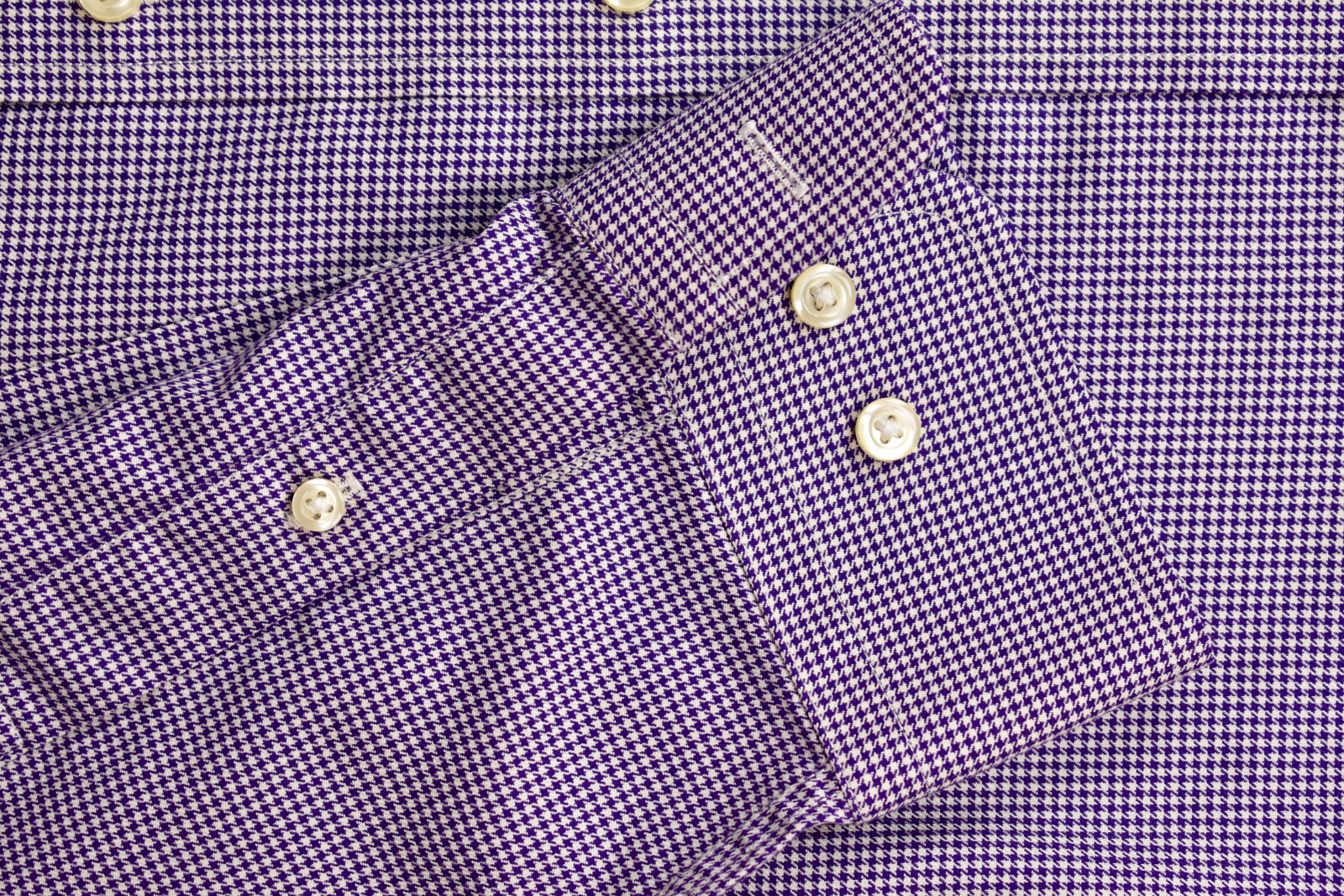 Jos. A. Bank Purple Houndstooth Button Down Collar Cotton Dress Shirt Sz: Large