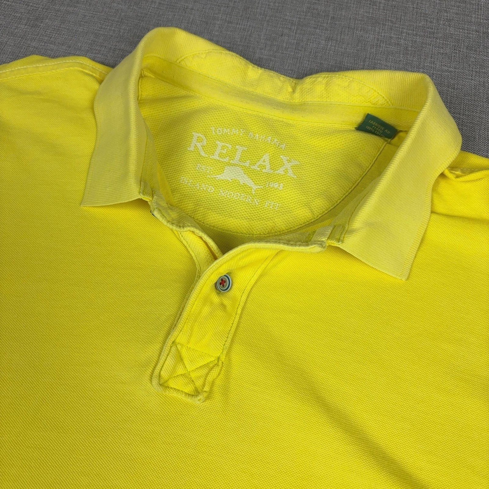 Tommy Bahama Relax Polo Shirt Mens XL Yellow 100% Cotton Knit Short Sleeve