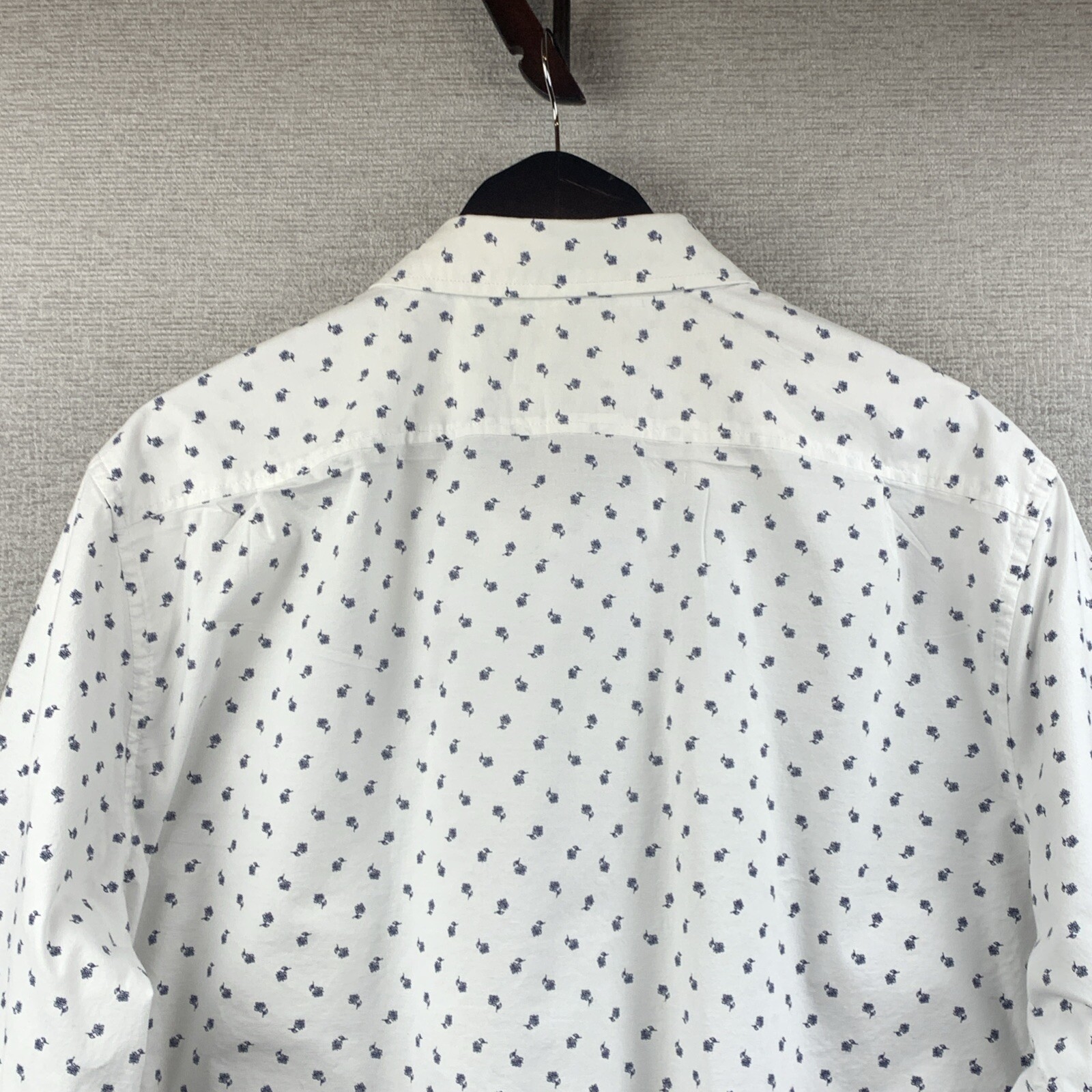 GOODFELLOW Button Down Shirt Men’s Sz Extra Extra Large White Black Flower Print