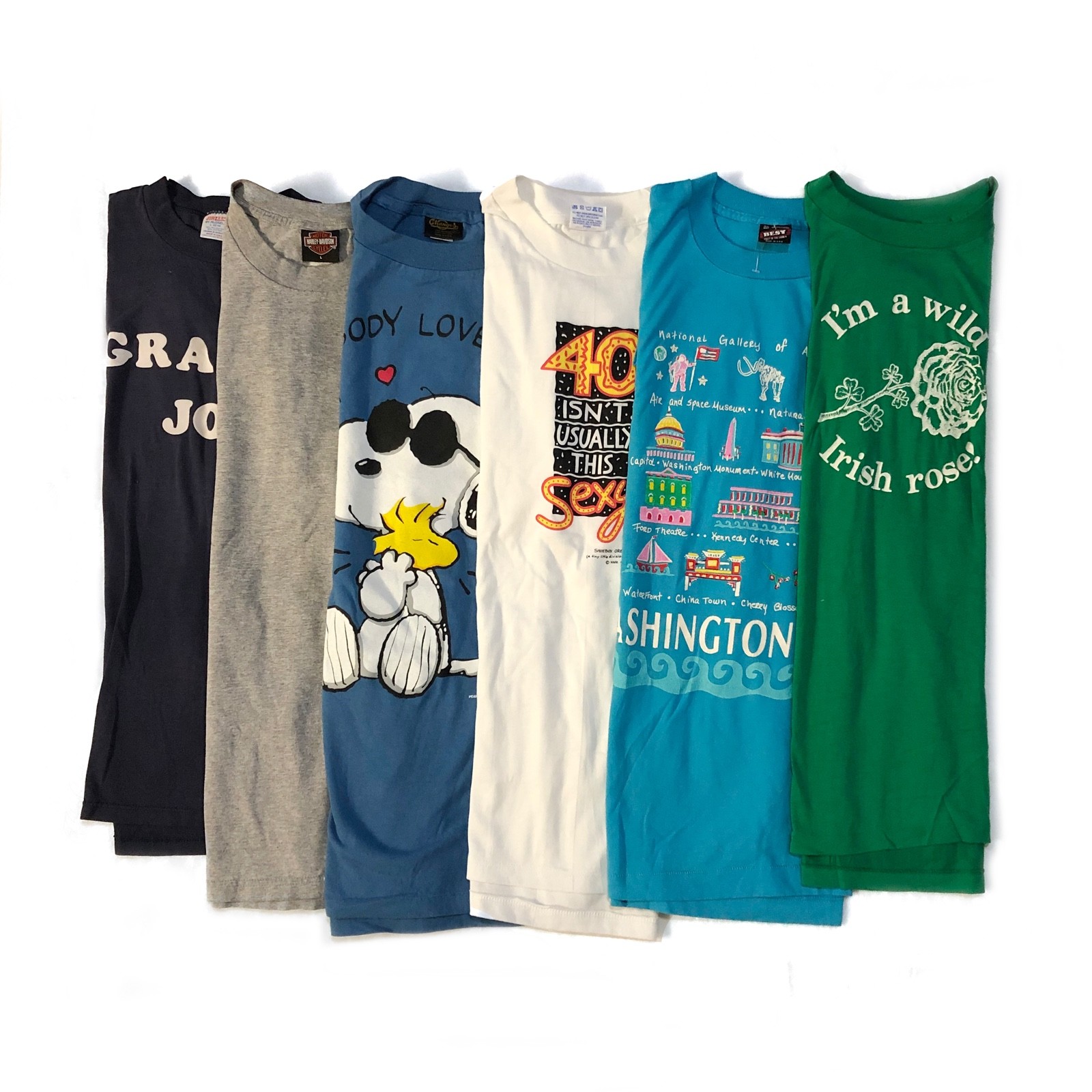 Wholesale Lot Of 6 Men’s Graphic T-Shirts – Choose Your Size