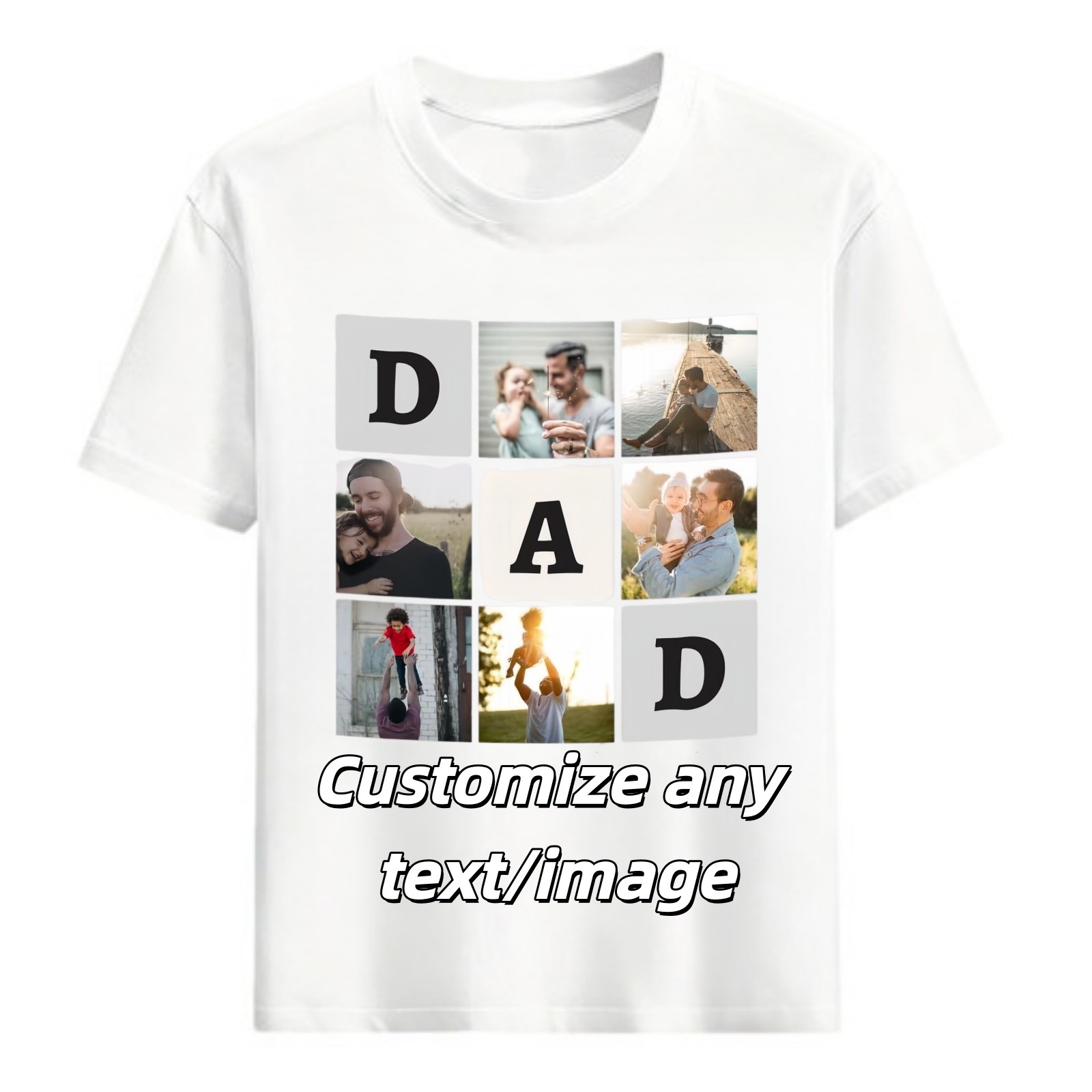 Personalized Printed Name Picture Tshirt Unique Father’s Day Present For Father