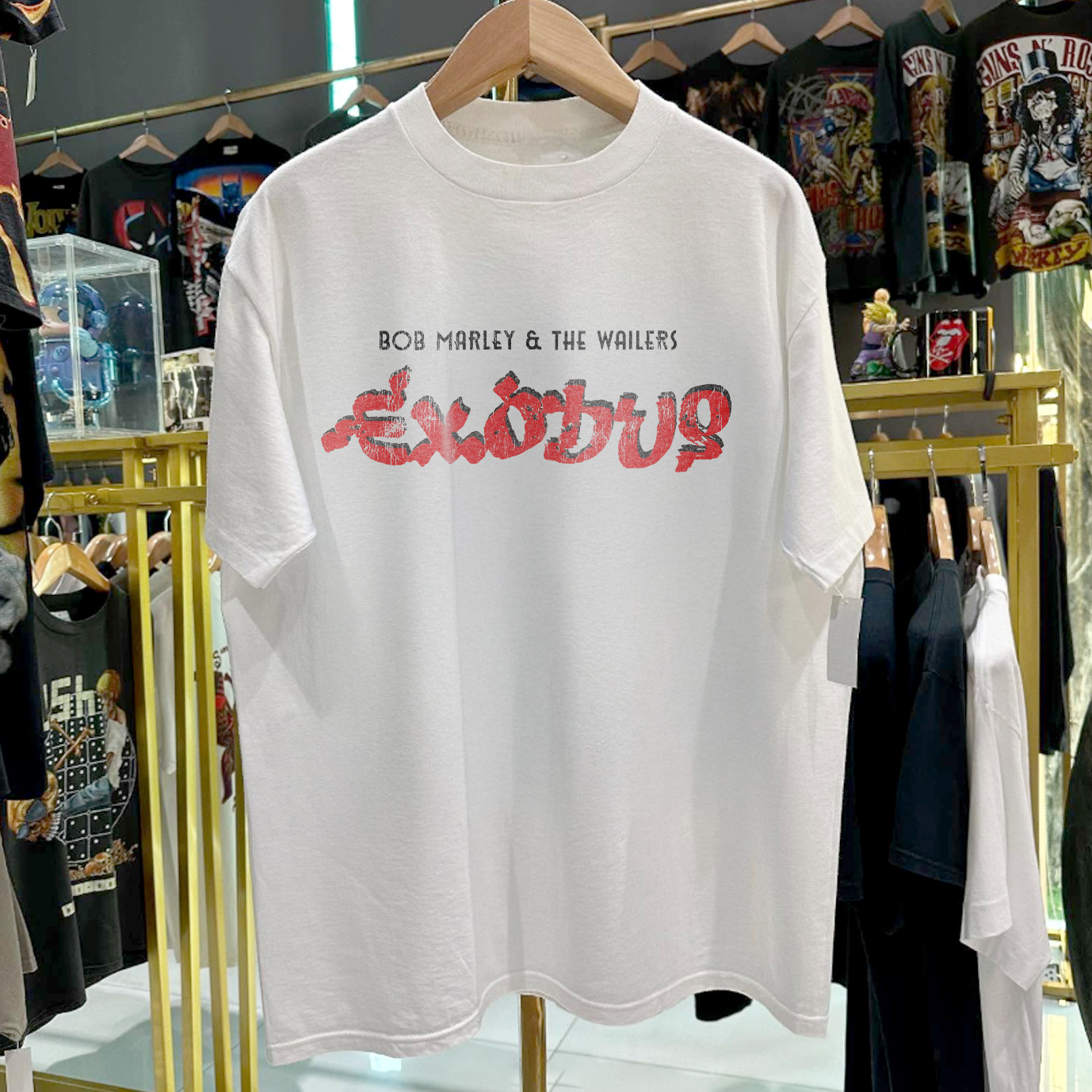 70s Exodus Bob Marley And The Wailers Aged T-Shirt White L