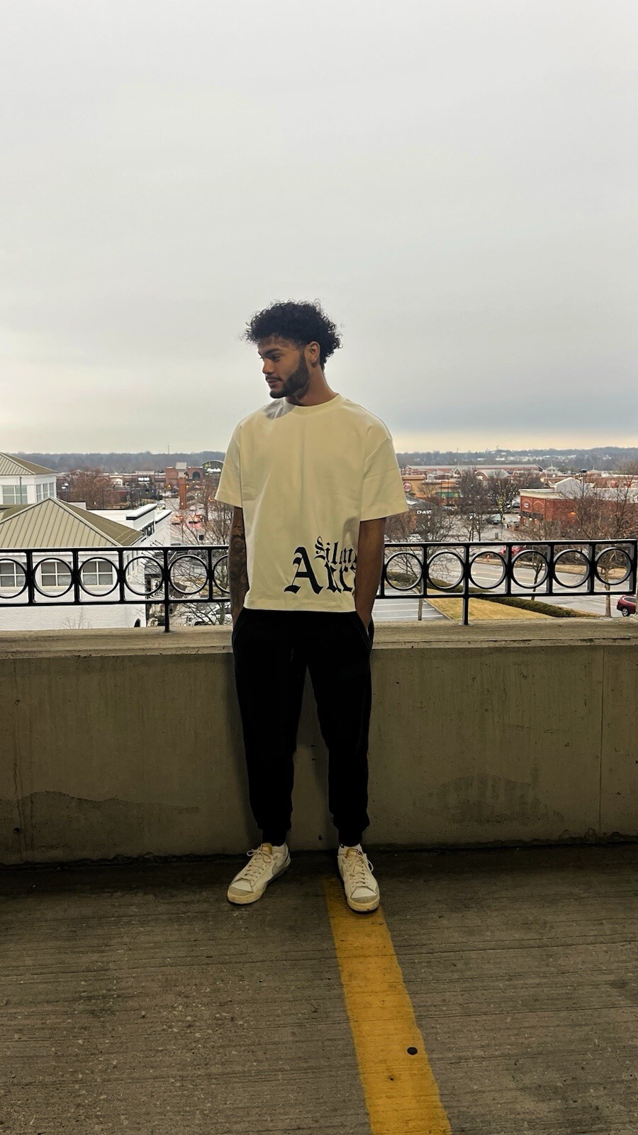 White Graphic Tee 100% cotton loose fitting and heavyweight.