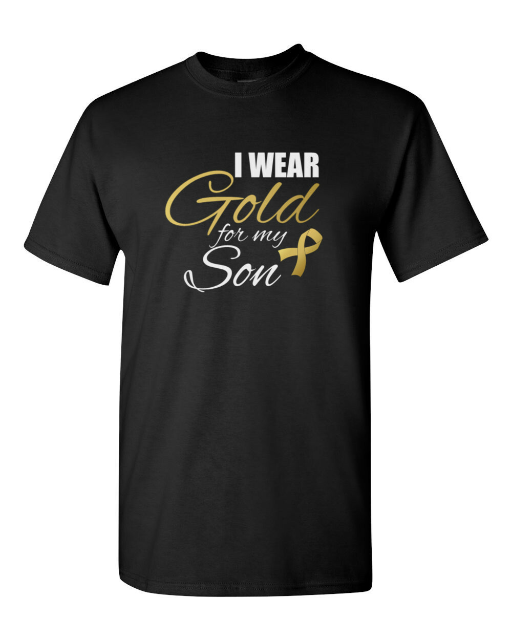 I Wear Gold For My Son Shirt Childhood Cancer Awareness Tee Support Gift Unisex