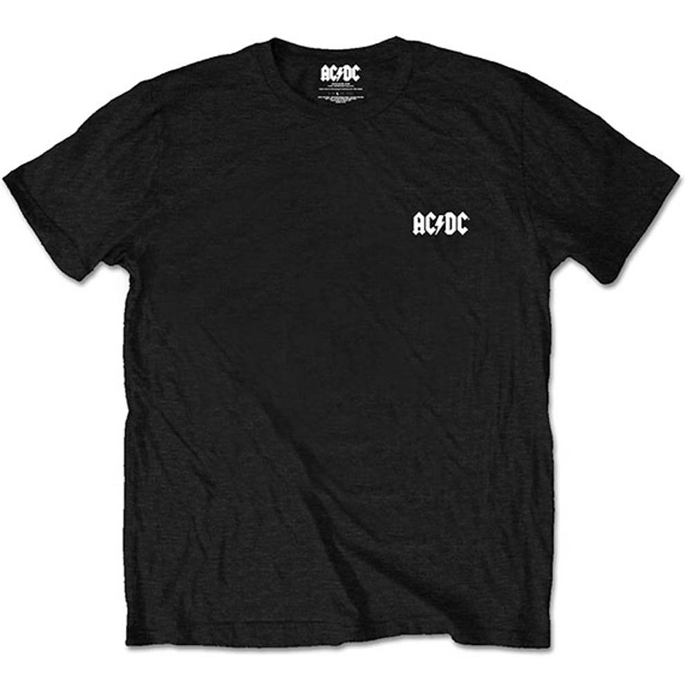 Men’s AC/DC Black Ice (Back Print/Retail Pack) Slim Fit T-shirt Small Black