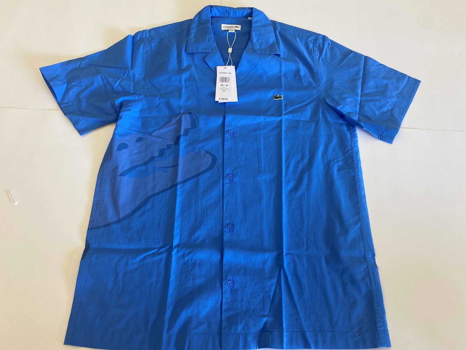 Lacoste Short Sleeve Button Down Shirt – Brand New VARIOUS SIZES- MED BLUE X