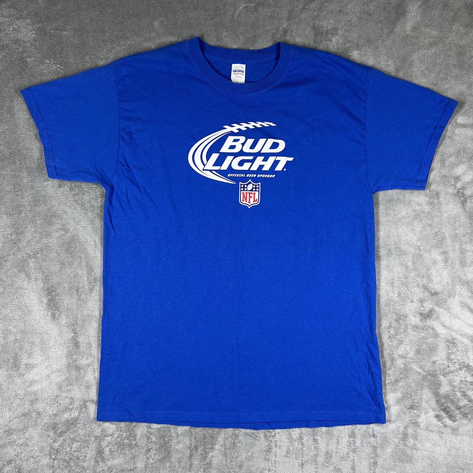 Bud Light Official Beer Sponsor of The NFL Men’s Large Royal Blue T-Shirt Gildan