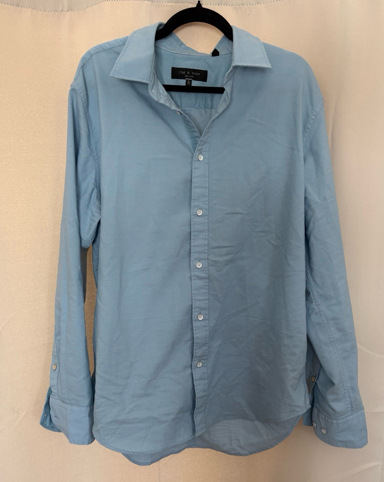 rag & bone New York Men’s XL Light Blue Cotton Button Front Shirt NWOT