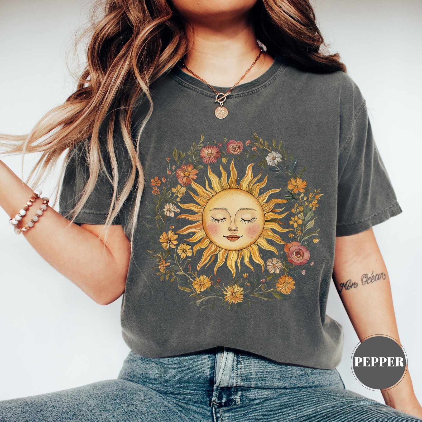 Floral Heart Wildflower Comfort Colors Shirt Botanical Dandelion Garden Gift Tee