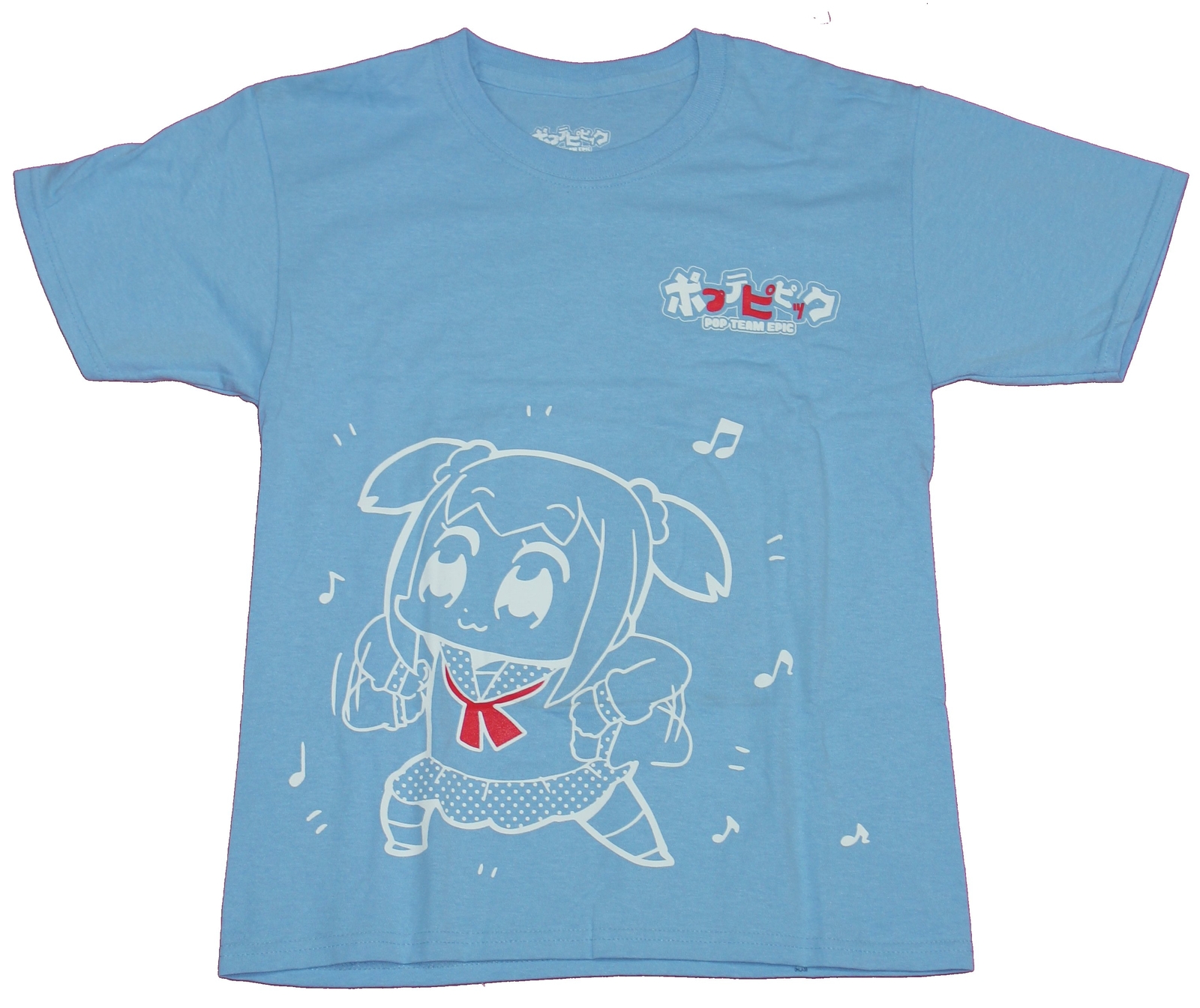 Pop Team Epic Mens T-Shirt- Outlined Giant Character Front & Back