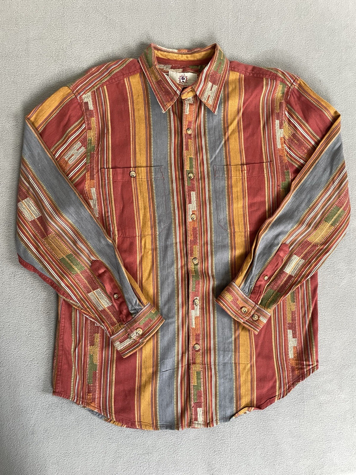 Vintage The Territory Ahead Shirt Men’s Size Large Aztec Southwest Button-Up