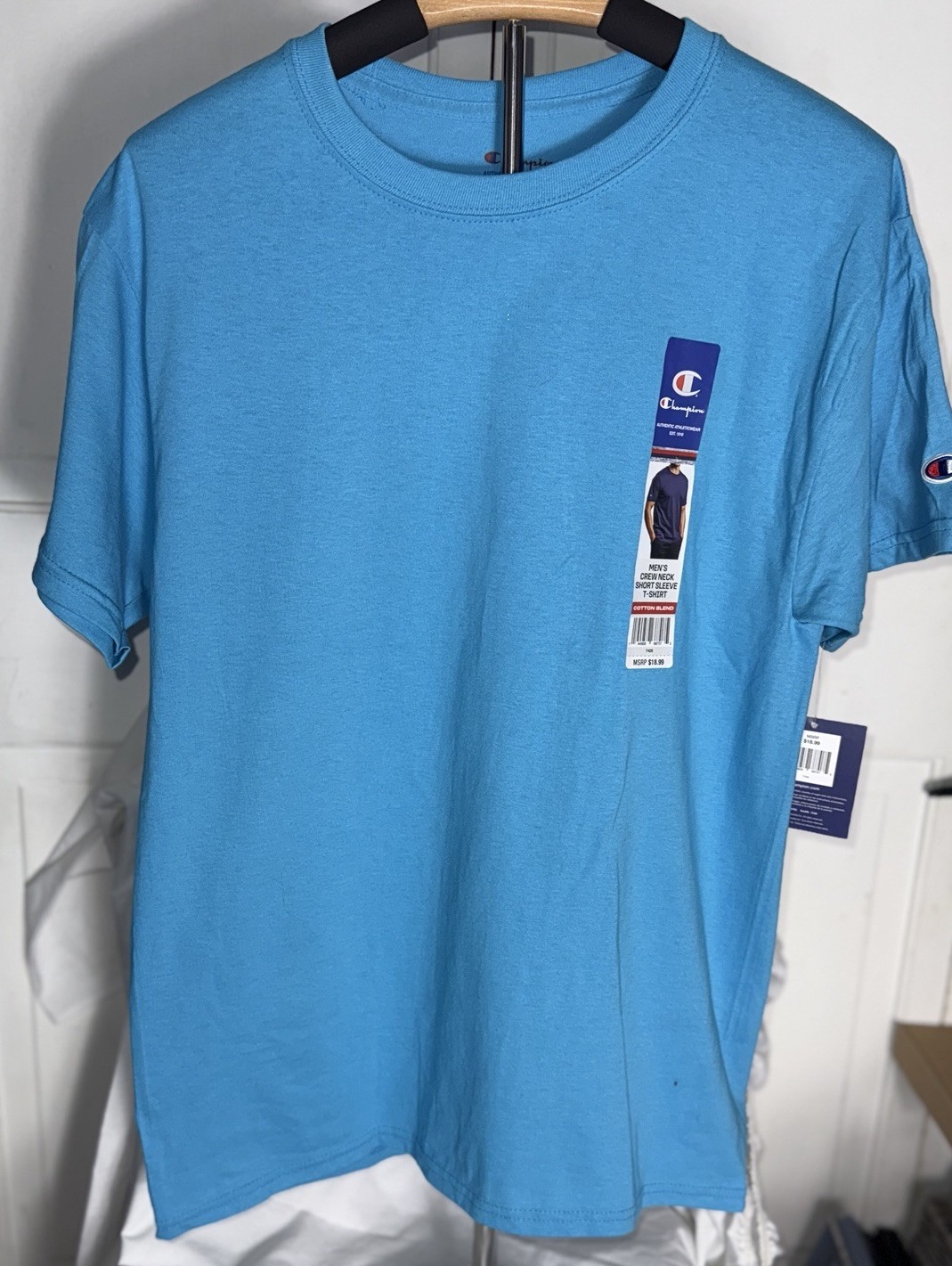 🔥 Champion Men Short Sleeve Cotton Jersey New Crewneck T-shirt Size.M T425