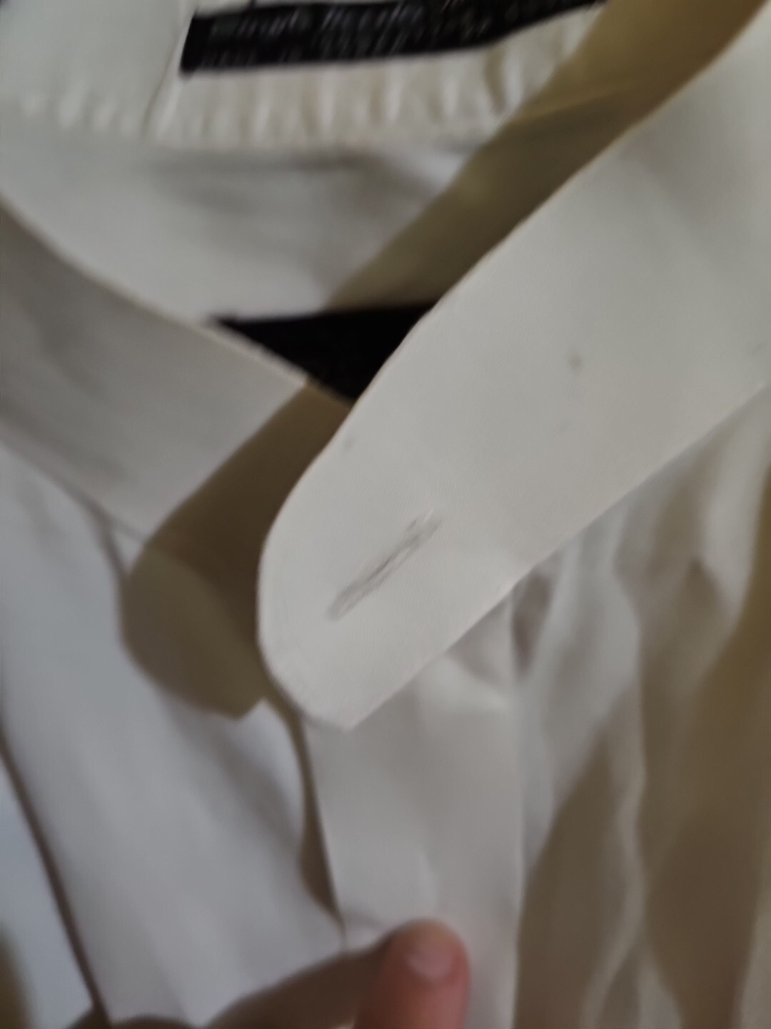 Diamante Single Needle Tailoring Contrast Collar Dress Shirt 17 34/35