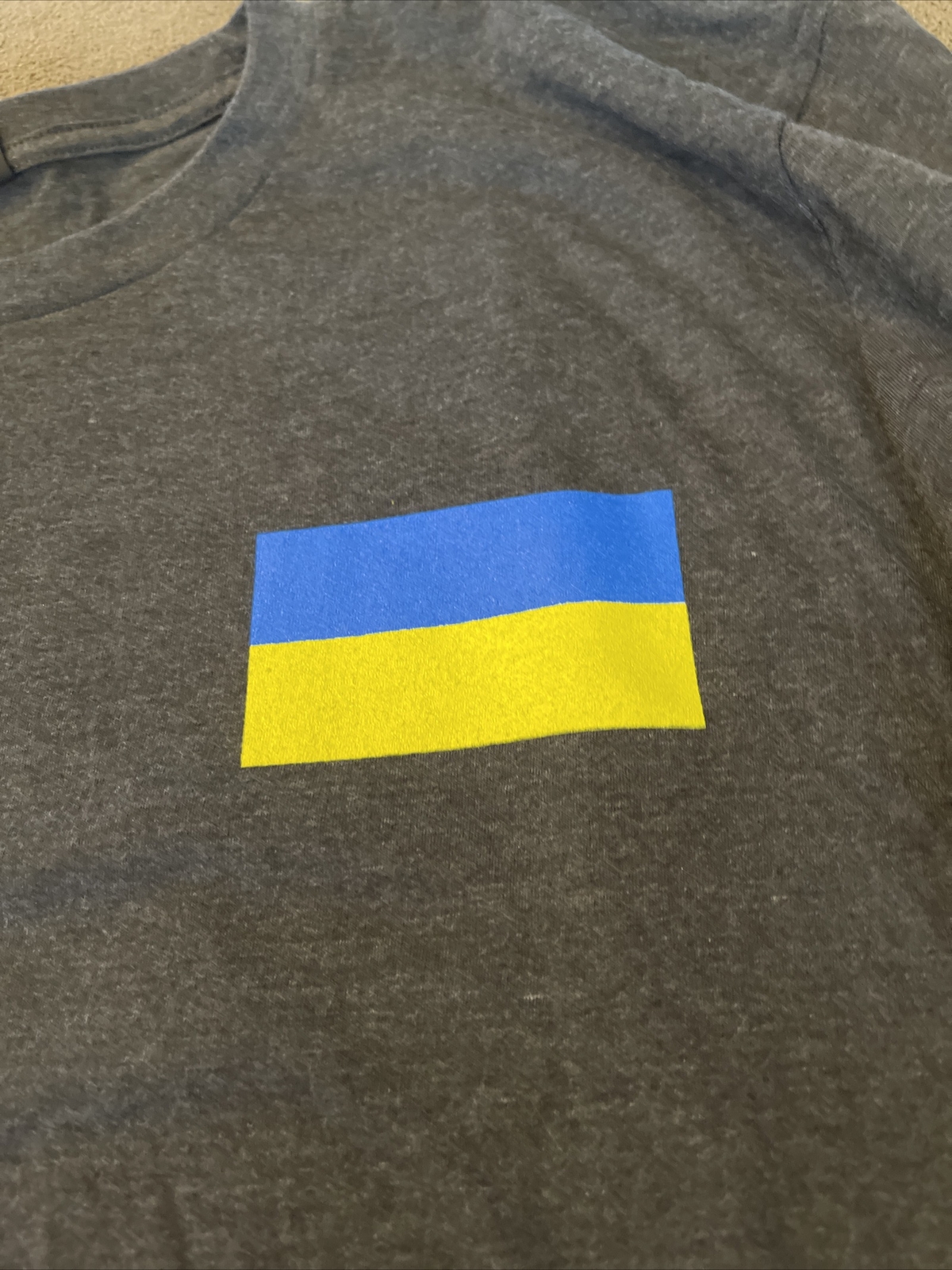 Grey T-Shirt Cotton Blend Dist Rict Very Important Tee Ukraine Medium (CT)