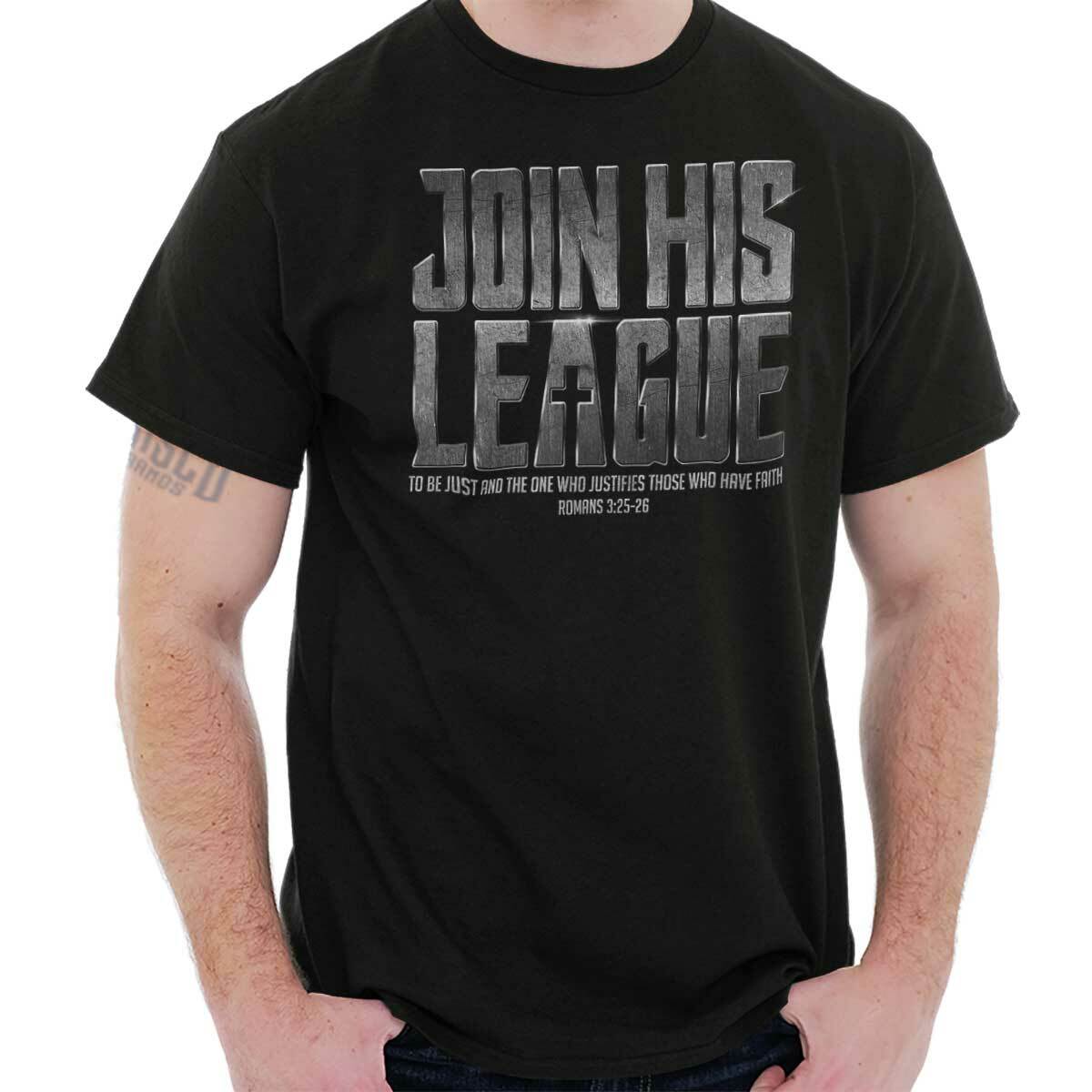 Christian Faith Pop Culture Join His League Womens or Mens Crewneck T Shirt Tee
