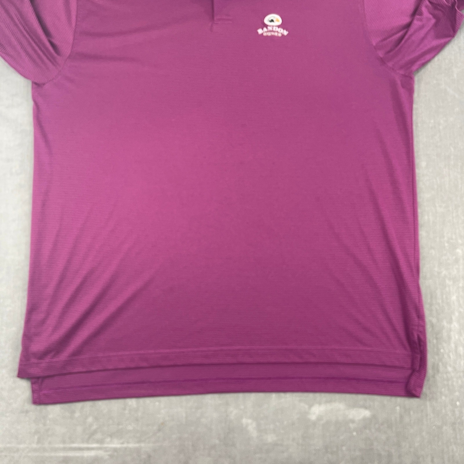 Peter Millar Men XXL Purple Polo Bandon Dunes Golf Shirt Striped Performance