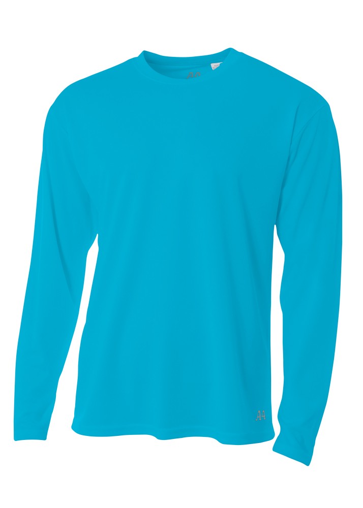 A4 Long Sleeve Birds-Eye Mesh Crew Mens N3253