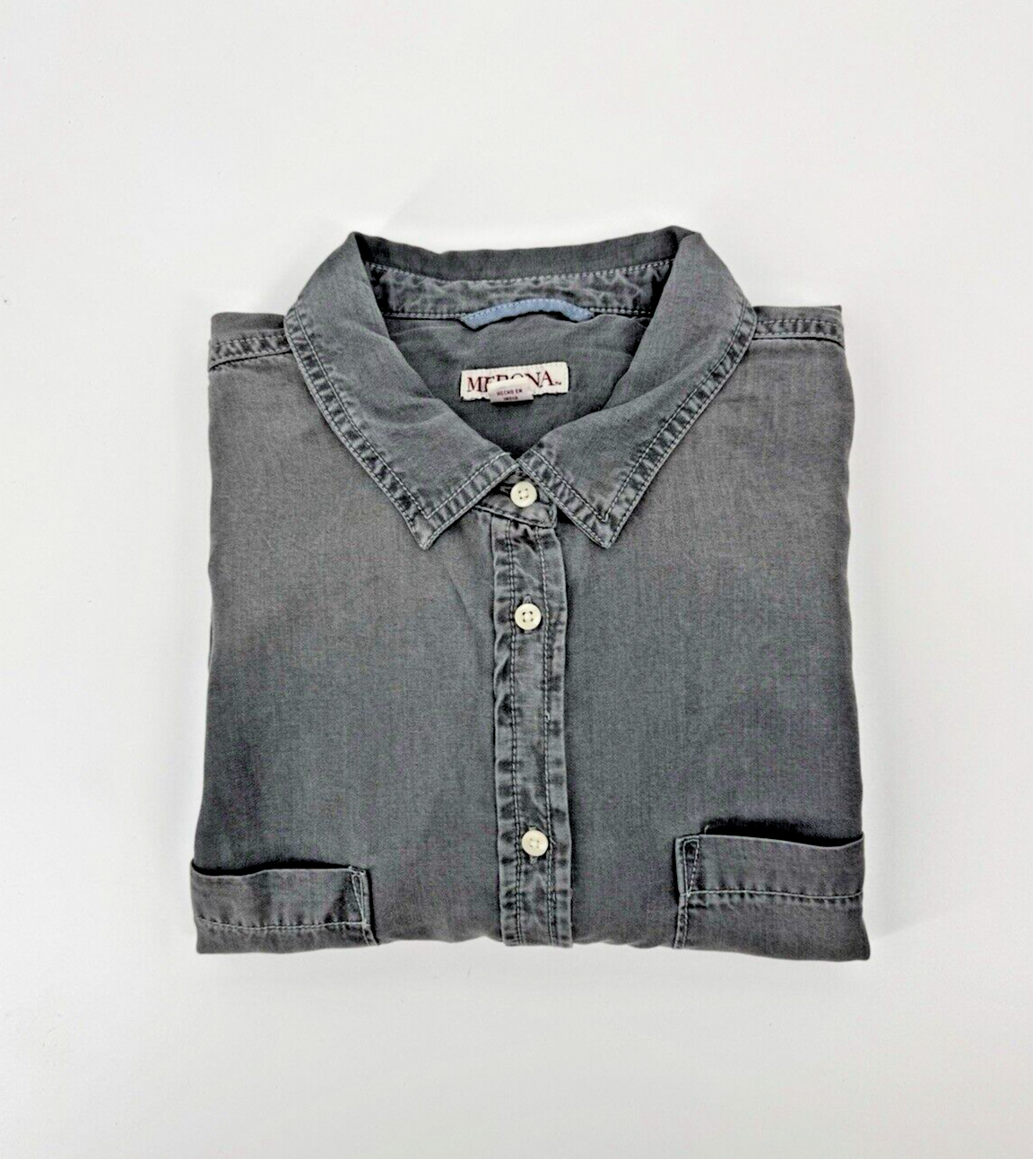 Men’s Merona Soft Feel Vintage Style Button Down Casual Long Sleeve Shirt XL