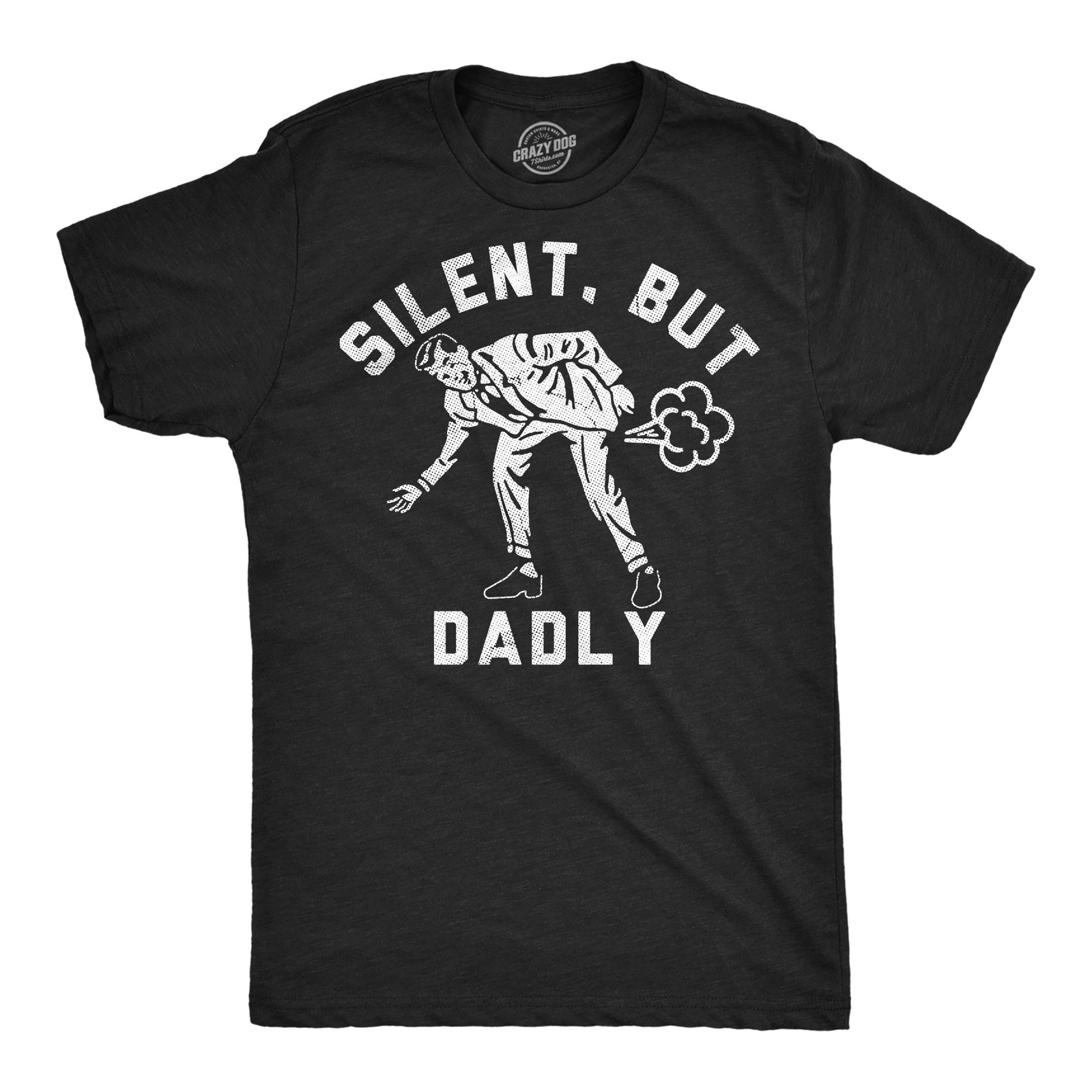 Mens Funny T Shirts Silent But Dadly Sarcastic Dad Fart Graphic Novelty Tee for